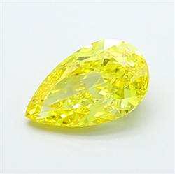 Picture of Lab Grown Diamond 2.14 Carats, Pear with  Cut, Fancy Vivid Yellow Color, VVS1 Clarity and Certified by IGI