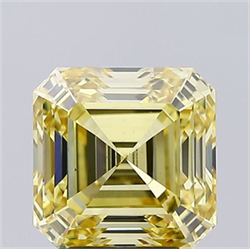 Picture of Lab Grown Diamond 4.22 Carats, Asscher with  Cut, Fancy Intense Yellow Color, VS2 Clarity and Certified by IGI