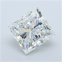 Natural Diamond 0.90 Carats, Princess with  Cut, I Color, SI1 Clarity and Certified by GIA