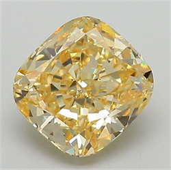 Picture of Lab Grown Diamond 2.03 Carats, CUSHION MODIFIED with  Cut, Fancy Intense Yellow Color, VS1 Clarity and Certified by IGI
