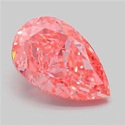 Picture of Lab Grown Diamond 3.07 Carats, Pear with  Cut, Fancy Vivid Pink Color, VVS2 Clarity and Certified by IGI