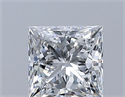 Natural Diamond 0.50 Carats, Princess with  Cut, E Color, VS1 Clarity and Certified by GIA