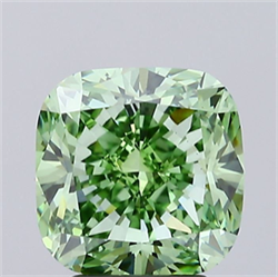 Picture of Lab Grown Diamond 3.53 Carats, CUSHION MODIFIED with  Cut, Fancy Vivid Green Color, VS1 Clarity and Certified by IGI