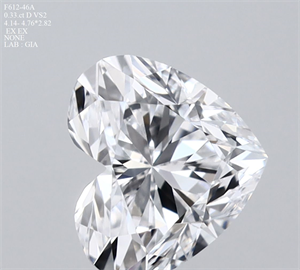 Picture of Natural Diamond 0.33 Carats, Heart with  Cut, D Color, VS2 Clarity and Certified by GIA