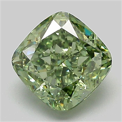 Picture of Lab Grown Diamond 2.09 Carats, CUSHION MODIFIED with  Cut, Fancy Vivid Green Color, VVS2 Clarity and Certified by IGI