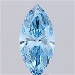 Picture of Lab Grown Diamond 3.53 Carats, Marquise with  Cut, Fancy Vivid Blue Color, VVS2 Clarity and Certified by IGI
