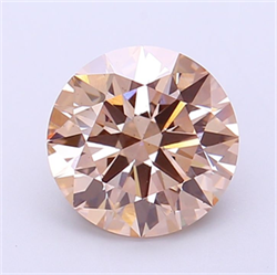 Picture of Lab Grown Diamond 2.55 Carats, Round with Ideal Cut, Fancy Light Brown Color, VS2 Clarity and Certified by IGI