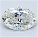 Diamante Natural 3.01 quilates, Ovalado , Color H, claridad SI1 y certificado GIA