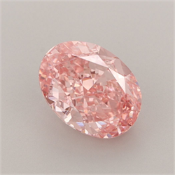 Picture of Lab Grown Diamond 2.62 Carats, Oval with  Cut, Fancy Vivid Pink Color, VS1 Clarity and Certified by IGI