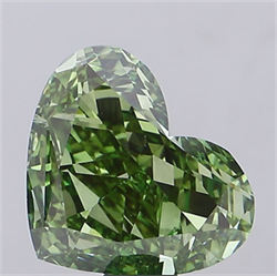 Picture of Lab Grown Diamond 20.07 Carats, Heart with  Cut, Fancy Vivid Green Color, VVS2 Clarity and Certified by IGI