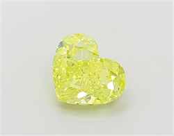 Picture of Lab Grown Diamond 1.26 Carats, Heart with  Cut, Fancy Vivid Yellow Color, VVS2 Clarity and Certified by IGI