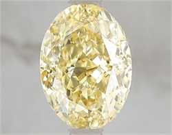 Picture of Lab Grown Diamond 2.56 Carats, Oval with  Cut, Fancy Vivid Yellow Color, VS1 Clarity and Certified by IGI