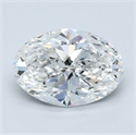 Natural Diamond 5.03 Carats, Oval with  Cut, F Color, SI2 Clarity and Certified by GIA