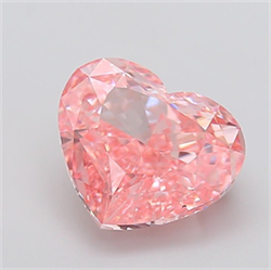 Picture of Lab Grown Diamond 5.00 Carats, Heart with  Cut, Fancy Vivid Pink Color, VS1 Clarity and Certified by IGI