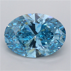 Picture of Lab Grown Diamond 2.61 Carats, Oval with  Cut, Fancy Vivid Blue Color, VVS1 Clarity and Certified by IGI