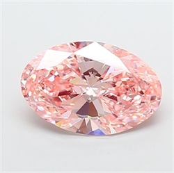 Picture of Lab Grown Diamond 4.50 Carats, Oval with  Cut, Fancy Vivid Pink Color, VS1 Clarity and Certified by IGI