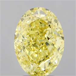 Picture of Lab Grown Diamond 4.03 Carats, Oval with  Cut, Fancy Intense Yellow Color, VS2 Clarity and Certified by IGI
