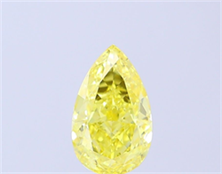 Picture of Lab Grown Diamond 1.56 Carats, Pear with  Cut, Fancy Vivid Yellow Color, VVS2 Clarity and Certified by IGI