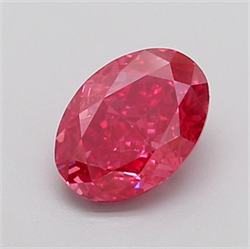 Picture of Lab Grown Diamond 1.58 Carats, Oval with  Cut, Fancy Vivid Pink Color, VS1 Clarity and Certified by IGI