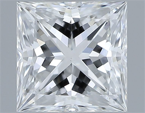 Picture of Natural Diamond 0.60 Carats, Princess with  Cut, E Color, VS1 Clarity and Certified by GIA