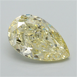 Picture of Lab Grown Diamond 3.51 Carats, Pear with  Cut, Fancy Yellow Color, VS1 Clarity and Certified by IGI