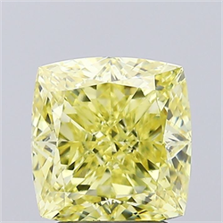 Picture of Lab Grown Diamond 2.49 Carats, CUSHION MODIFIED with  Cut, Fancy Intense Yellow Color, VVS2 Clarity and Certified by IGI