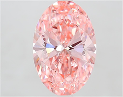Picture of Lab Grown Diamond 2.92 Carats, Oval with  Cut, Fancy Vivid Pink Color, VVS2 Clarity and Certified by IGI