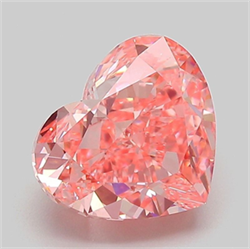 Picture of Lab Grown Diamond 3.02 Carats, Heart with  Cut, Fancy Vivid Pink Color, VS1 Clarity and Certified by IGI
