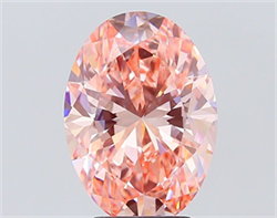 Picture of Lab Grown Diamond 4.07 Carats, Oval with  Cut, Fancy Vivid Pink Color, VVS2 Clarity and Certified by IGI