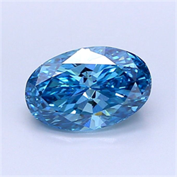 Picture of Lab Grown Diamond 1.81 Carats, Oval with  Cut, Fancy Vivid Blue Color, VVS2 Clarity and Certified by IGI