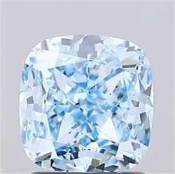 Picture of Lab Grown Diamond 1.70 Carats, CUSHION MODIFIED with  Cut, Fancy Vivid Blue Color, VS1 Clarity and Certified by IGI