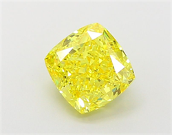 Picture of Lab Grown Diamond 2.00 Carats, CUSHION MODIFIED with  Cut, Fancy Vivid Yellow Color, VVS2 Clarity and Certified by IGI