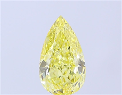 Picture of Lab Grown Diamond 1.51 Carats, Pear with  Cut, Fancy Intense Yellow Color, VS2 Clarity and Certified by IGI
