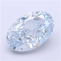Picture of Lab Grown Diamond 1.85 Carats, Oval with  Cut, Fancy Intense Blue Color, VVS2 Clarity and Certified by IGI