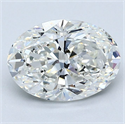 Diamante Natural 1.80 quilates, Ovalado , Color H, claridad VS1 y certificado GIA