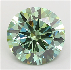 Picture of Lab Grown Diamond 5.31 Carats, Round with Excellent Cut, Fancy Vivid Green Color, VS1 Clarity and Certified by IGI