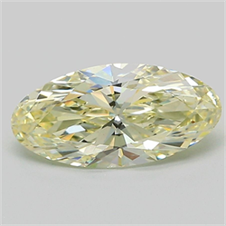 Picture of Lab Grown Diamond 1.57 Carats, Oval with  Cut, Fancy Light Yellow Color, VVS2 Clarity and Certified by IGI