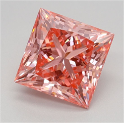Picture of Lab Grown Diamond 2.03 Carats, Princess with  Cut, Fancy Vivid Pink Color, VS1 Clarity and Certified by IGI