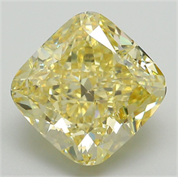 Picture of Lab Grown Diamond 6.12 Carats, Cushion with  Cut, Fancy Intense Yellow Color, VVS2 Clarity and Certified by IGI