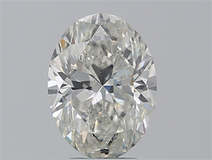 Picture of Natural Diamond 3.01 Carats, Oval with  Cut, H Color, SI2 Clarity and Certified by GIA