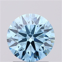 Picture of Lab Grown Diamond 1.54 Carats, Round with Ideal Cut, Fancy Vivid Blue Color, VS2 Clarity and Certified by IGI