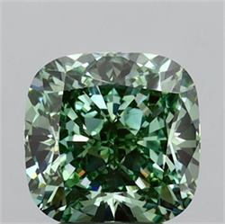 Picture of Lab Grown Diamond 3.05 Carats, CUSHION MODIFIED with  Cut, Fancy Vivid Green Color, VS1 Clarity and Certified by IGI