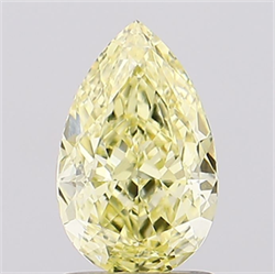 Picture of Lab Grown Diamond 1.54 Carats, Pear with  Cut, Fancy Intense Yellow Color, VVS2 Clarity and Certified by IGI