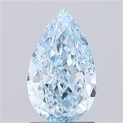 Picture of Lab Grown Diamond 1.67 Carats, Pear with  Cut, Fancy Vivid Blue Color, VS1 Clarity and Certified by IGI