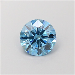 Picture of Lab Grown Diamond 1.70 Carats, Round with Ideal Cut, Fancy Vivid Blue Color, VVS2 Clarity and Certified by IGI