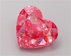 Picture of Lab Grown Diamond 1.53 Carats, Heart with  Cut, Fancy Vivid Pink Color, VVS2 Clarity and Certified by IGI