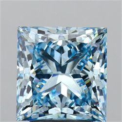 Picture of Lab Grown Diamond 3.30 Carats, Princess with  Cut, Fancy Blue Color, VS2 Clarity and Certified by IGI