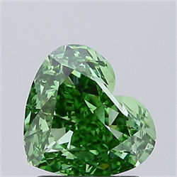Picture of Lab Grown Diamond 1.54 Carats, Heart with  Cut, Fancy Vivid Green Color, VS1 Clarity and Certified by IGI