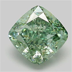 Picture of Lab Grown Diamond 2.07 Carats, CUSHION MODIFIED with  Cut, Fancy Vivid Green Color, VS1 Clarity and Certified by IGI
