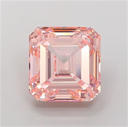 Picture of Lab Grown Diamond 4.00 Carats, Asscher with  Cut, Fancy Intense Pink Color, VS1 Clarity and Certified by IGI